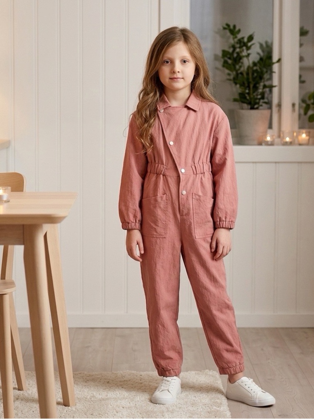 Zara Girls Size 6 Dusty Rose Utility Jumpsuit Coveralls